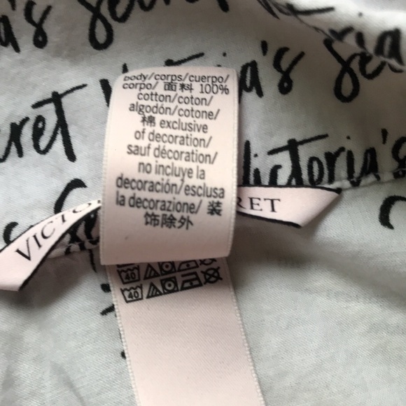 Victorias Secret Script Pajama Button Shirt M - Picture 8 of 8